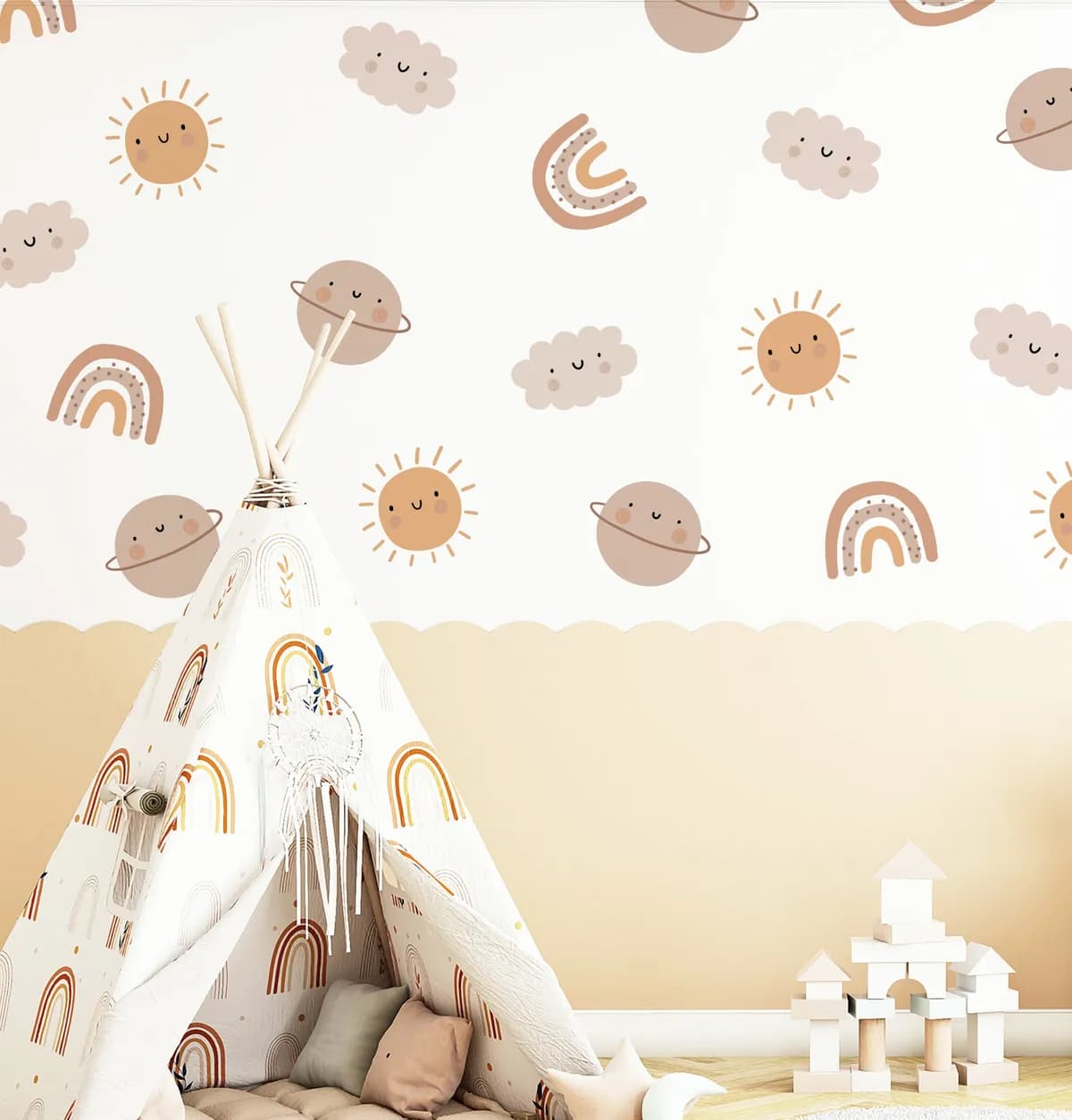 Nálepky na stenu Rainbows. Detskej izby – Samolepiace dekorácie na stenu