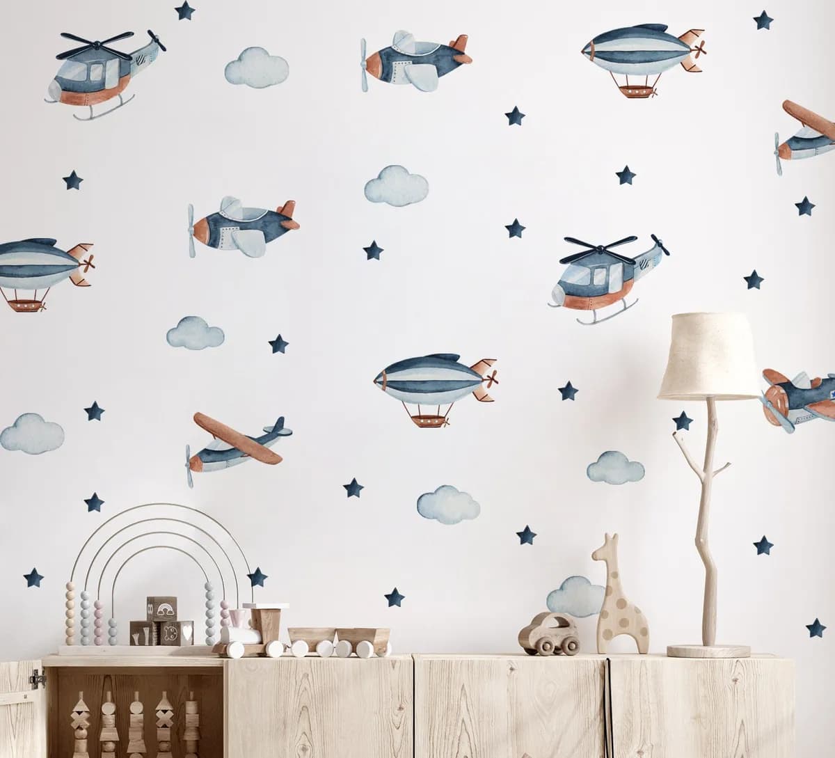 Nálepky na stenu Lietadlá. Detskej izby – Samolepiace dekorácie na stenu