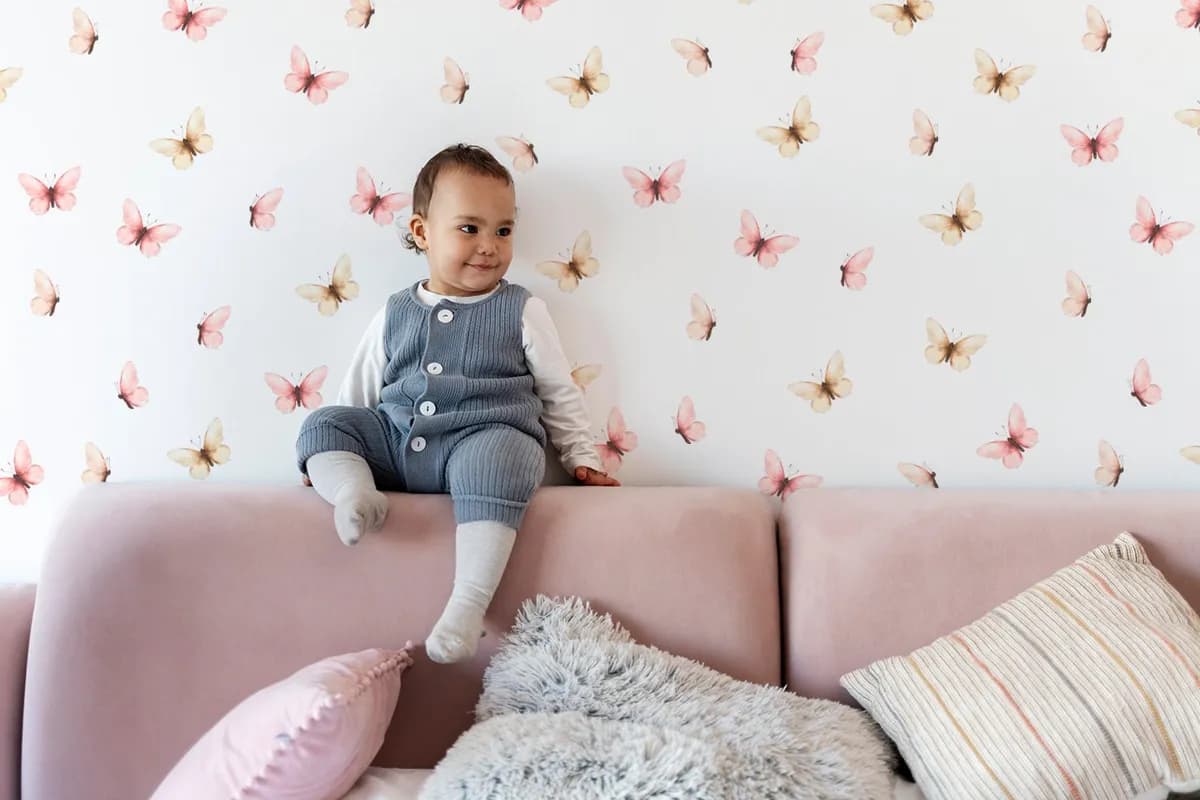 Motýľ Nálepky na stenu. Detská izba dekorácie (4) – Samolepiace dekorácie na stenu