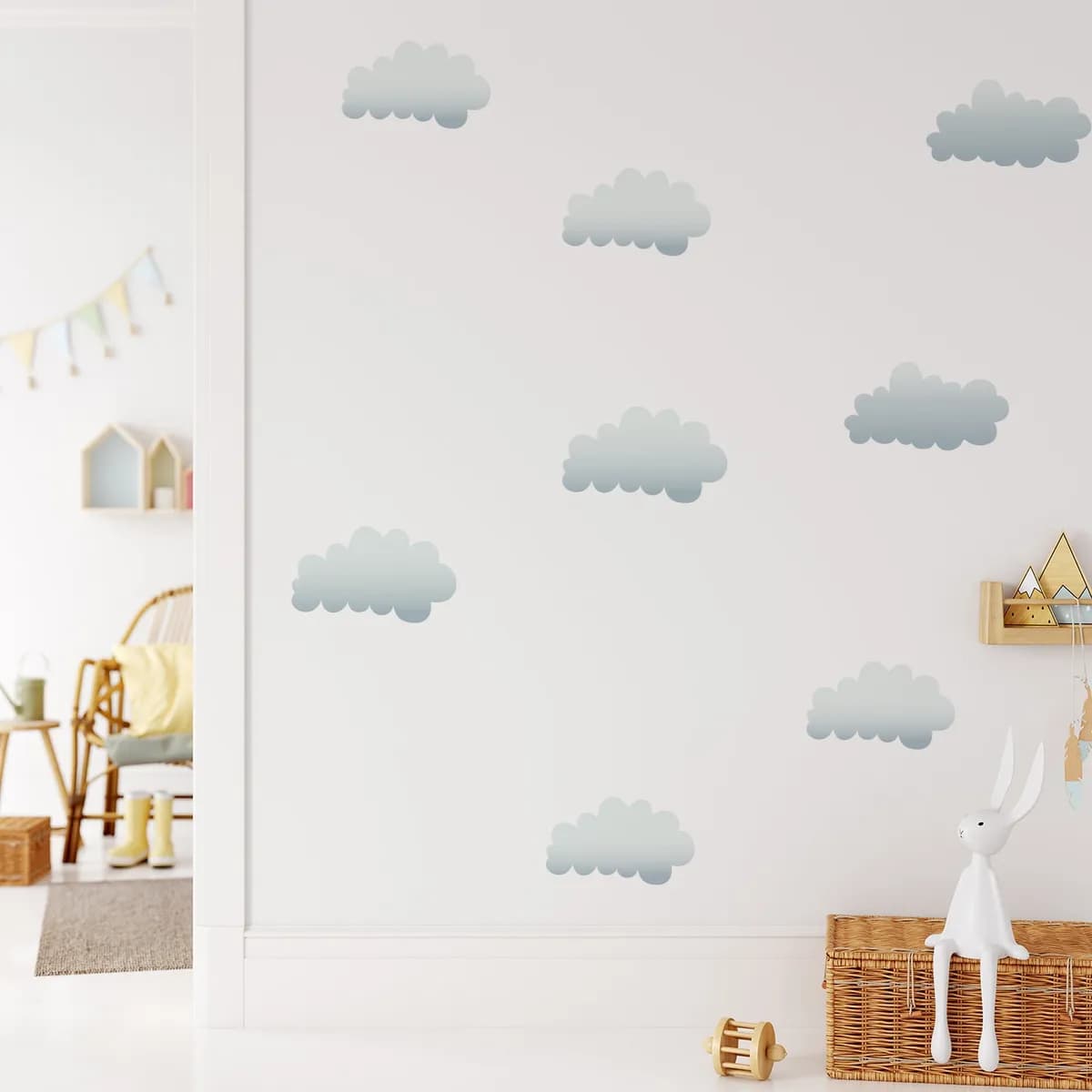 Nálepky na stenu Mraky. Akvarelové mraky – Samolepiace dekorácie na stenu