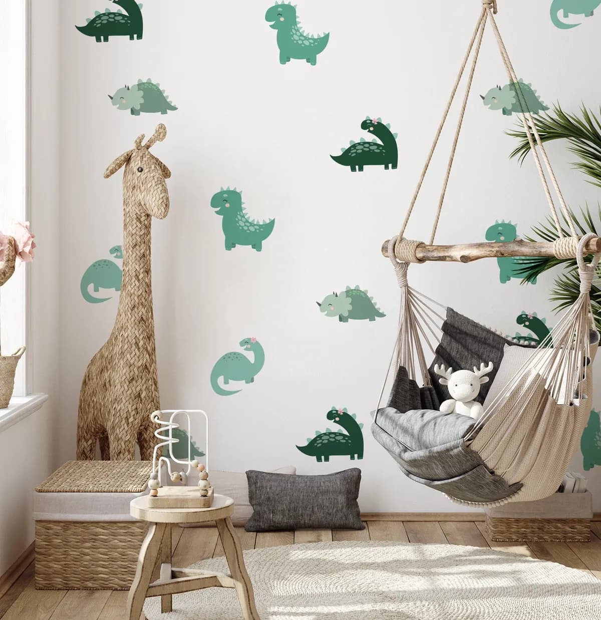 Dinosaury nálepky na stenu. Zábavné dinosaury (9) – Hravé nálepky na stenu pre deti