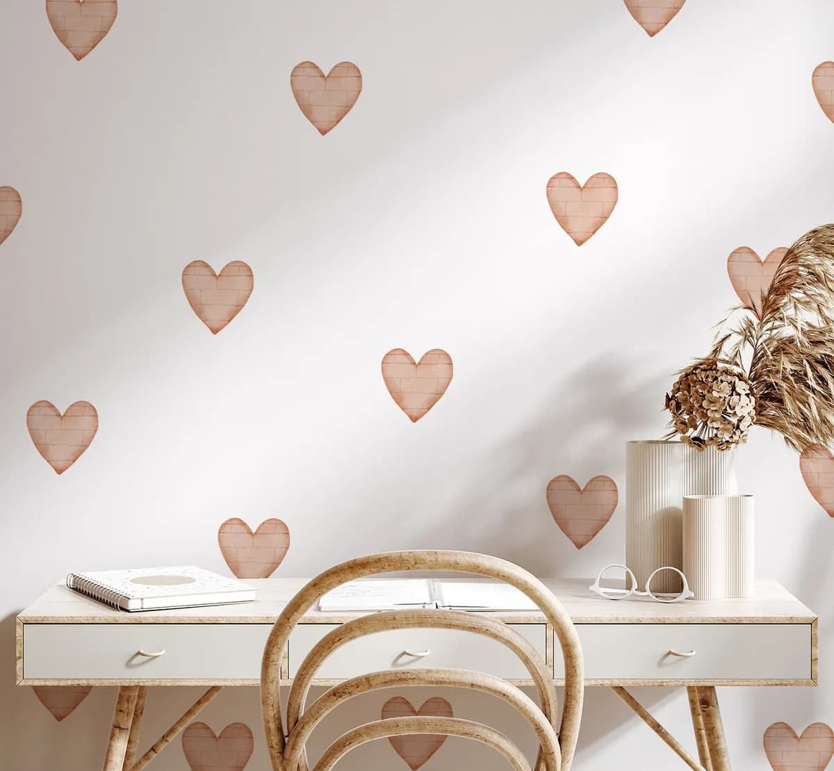 Srdcia Nálepky na stenu. Pastelové srdcia – Samolepiace dekorácie na stenu