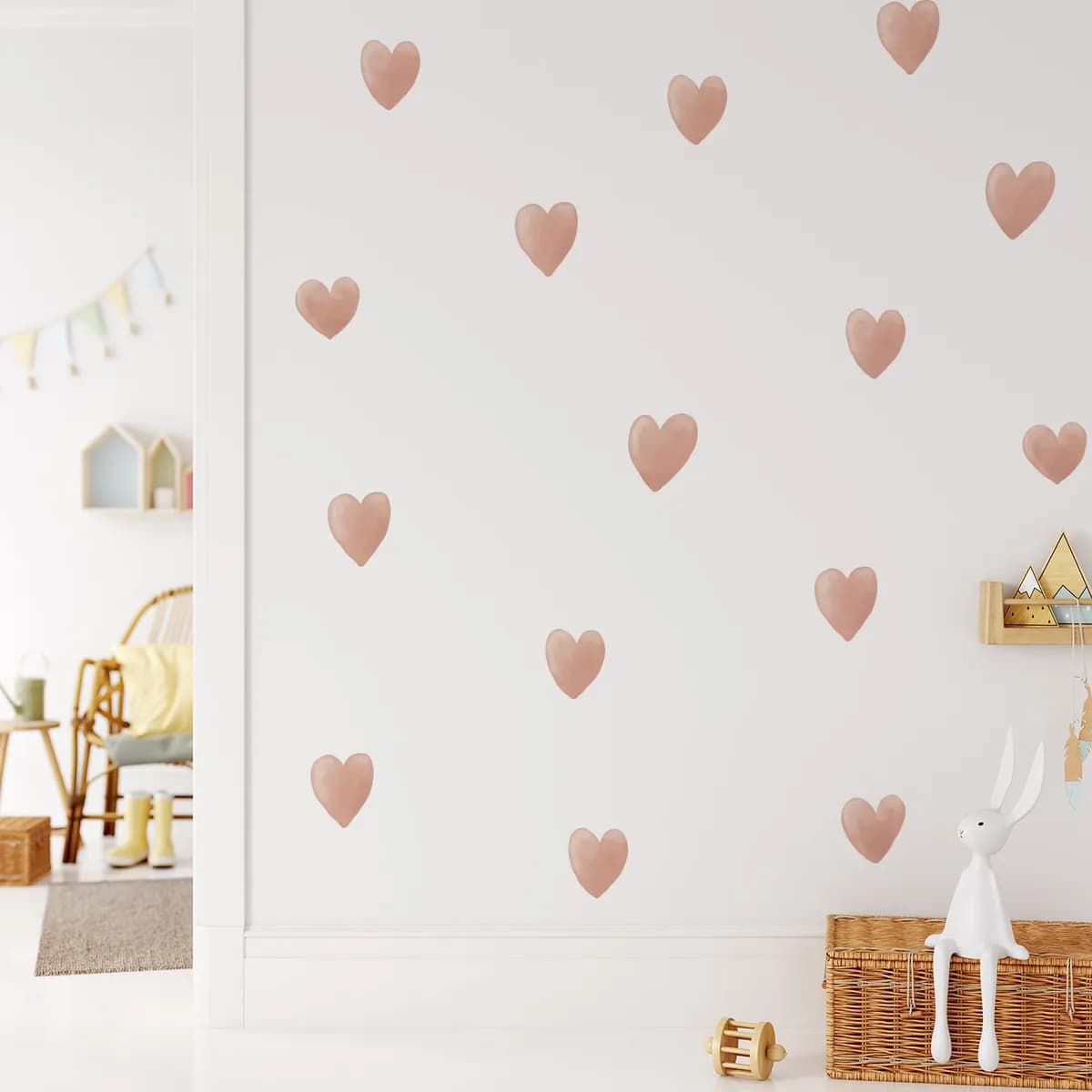 Srdcia Nálepky na stenu. Pastelové srdcia (2) – Samolepiace dekorácie na stenu