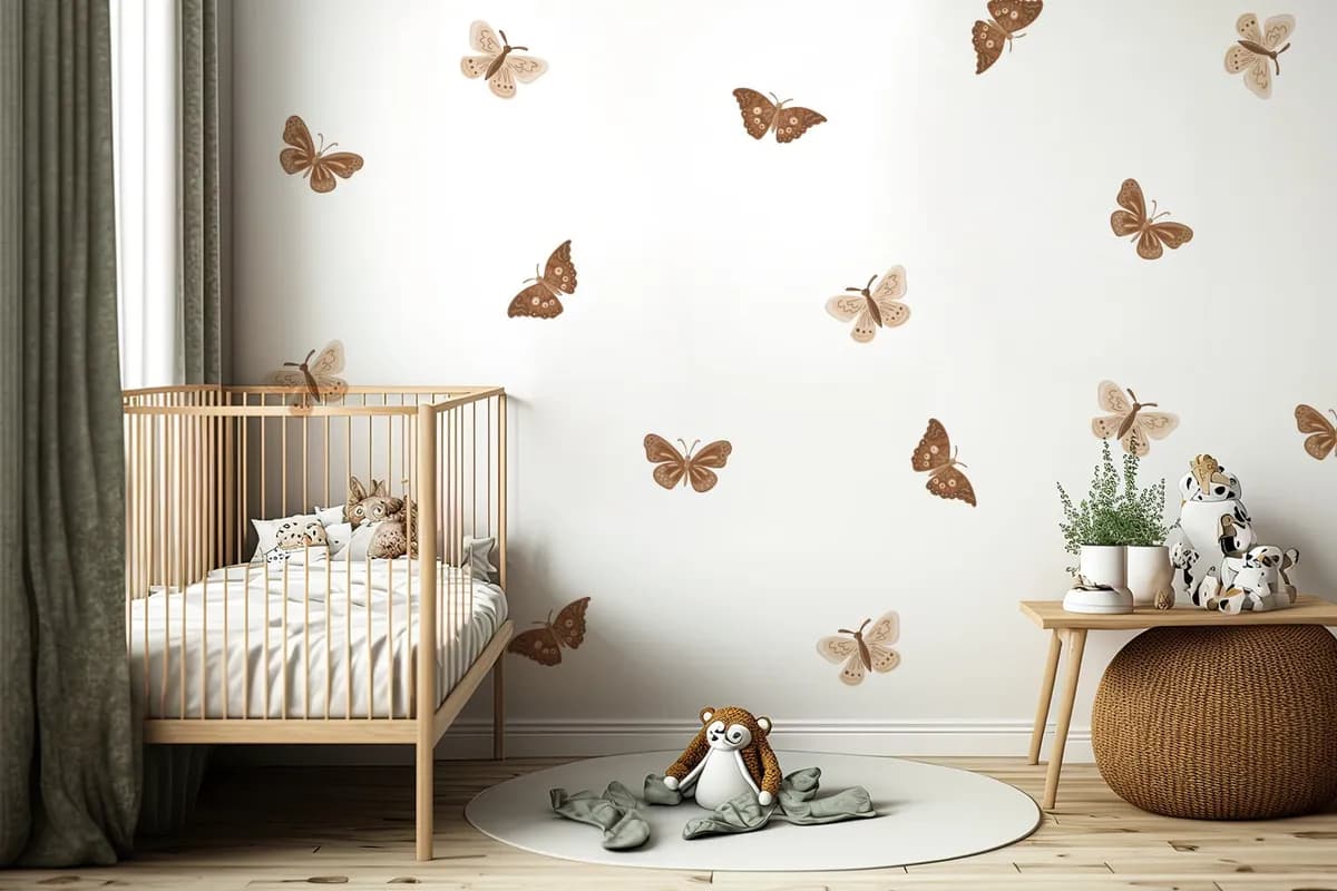 Nálepky na stenu Motýľ. Boho nástenné dekorácie (3) – Samolepiace dekorácie na stenu