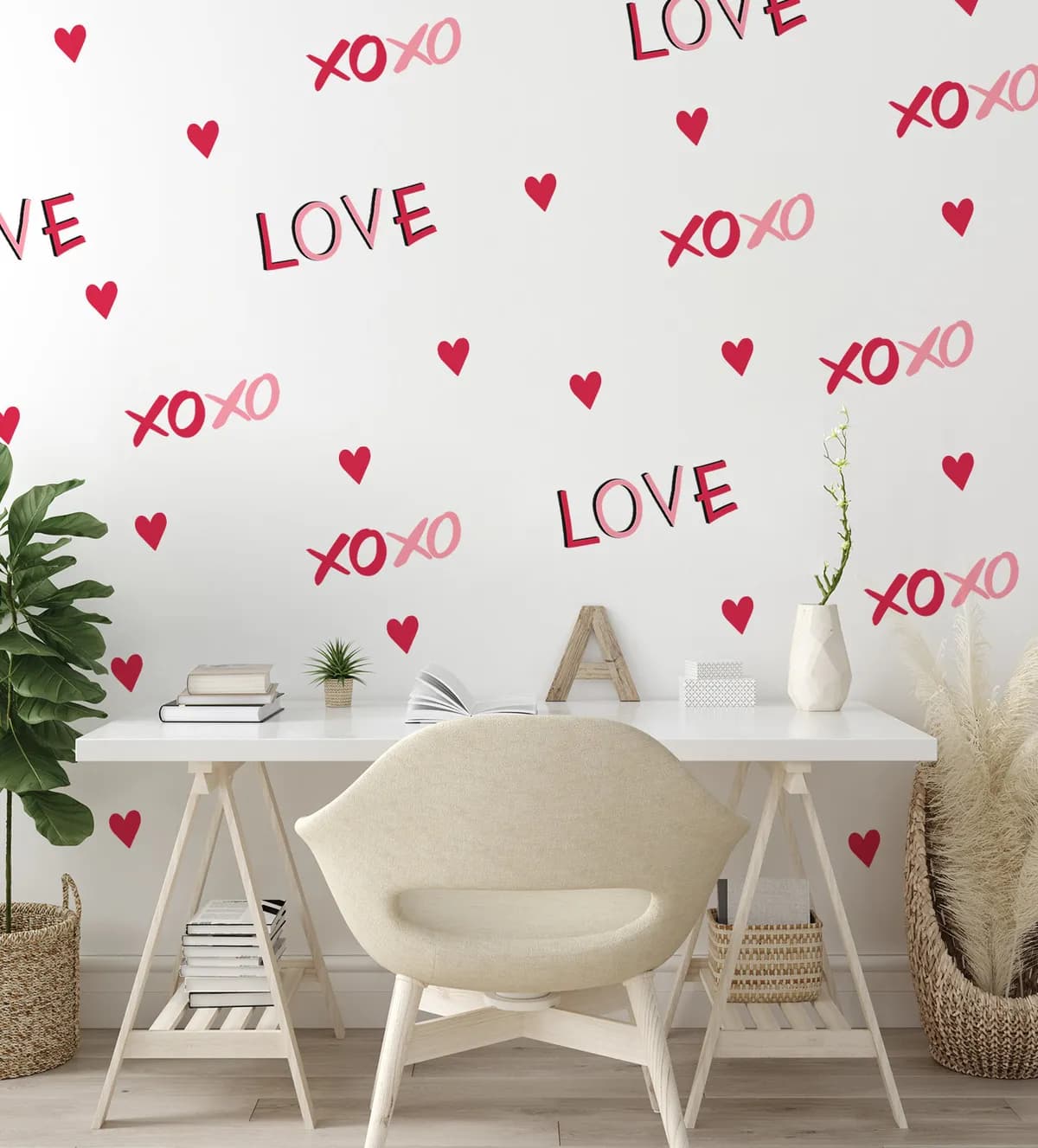 Srdcia Nálepky na stenu. Pastelové srdcia (3) – Samolepiace dekorácie na stenu