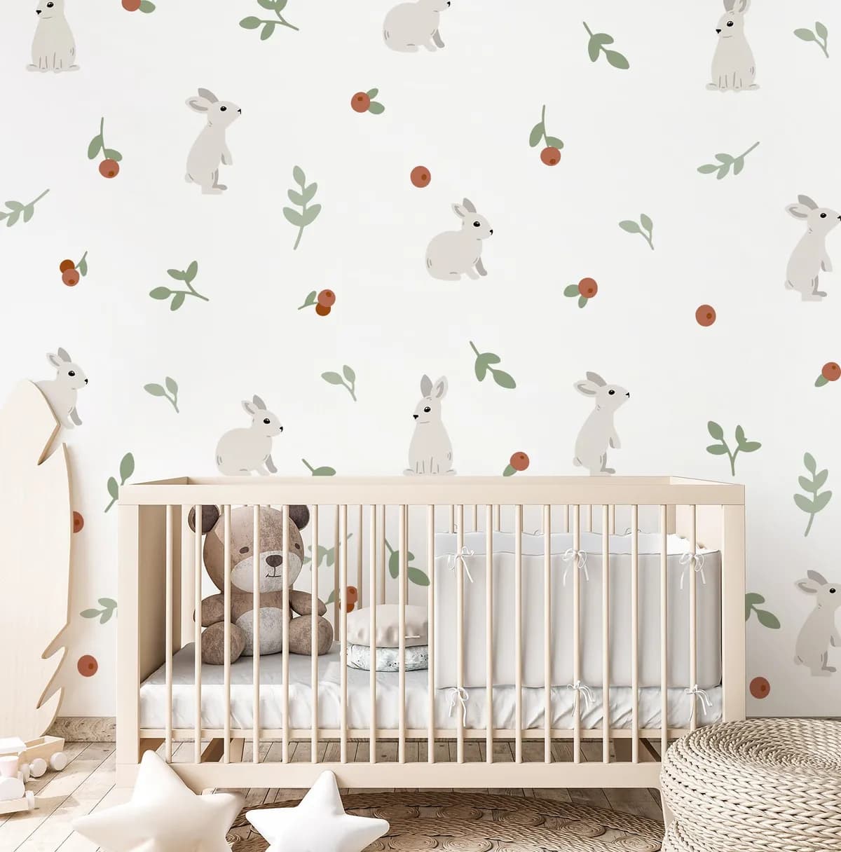 Detská izba nálepky na stenu. Akvarelové králik – Samolepiace dekorácie na stenu