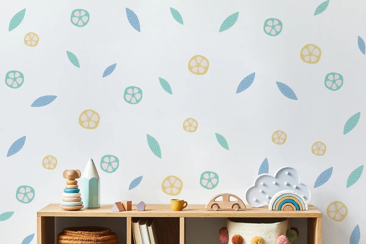 Samolepka na stenu. Abstraktné tvary (6) – Samolepiace dekorácie na stenu