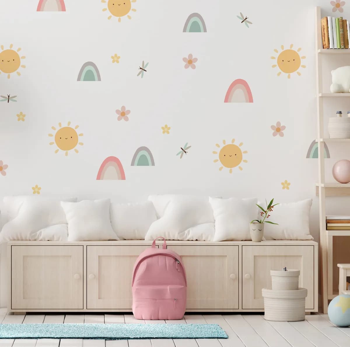 Dúhová nálepka na stenu. Pastelové dúhy (2) – Samolepiace dekorácie na stenu