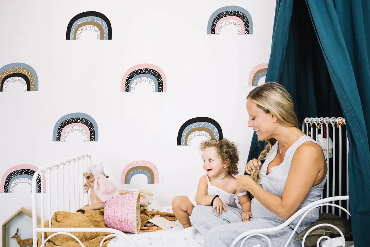 Boho Nálepky na stenu. Abstraktné dúha – Samolepiace dekorácie na stenu