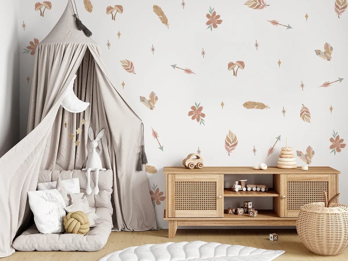 Boho Nálepky na stenu. Abstraktné – Samolepiace dekorácie na stenu